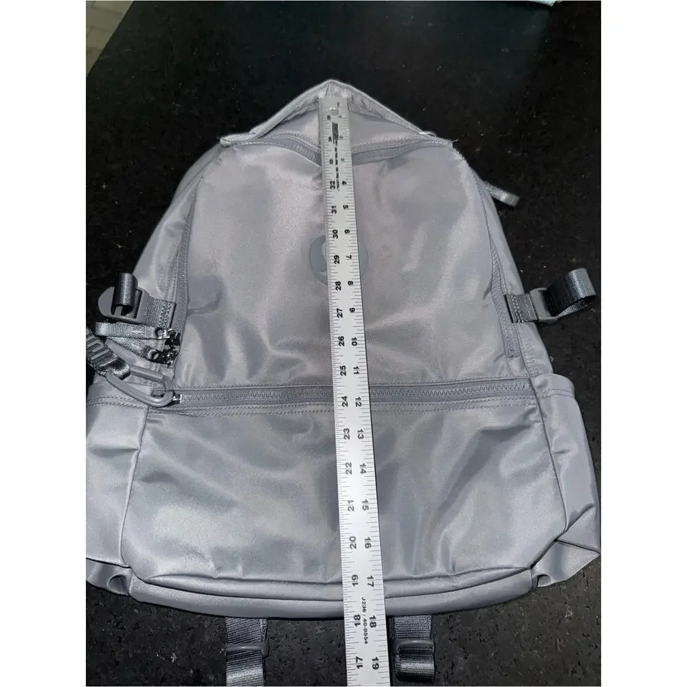 NEW LULULEMON CREW BACKPACK 22L GREY BACKPACK LOGO LAPTOP TRAVEL POCKETS